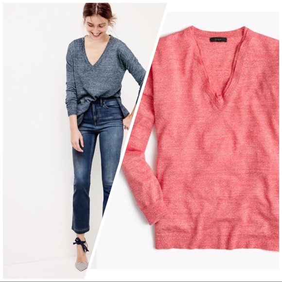 J. Crew Merino-Linen V-Neck Sweater⚡️SOLD⚡️ - Picture 2 of 6
